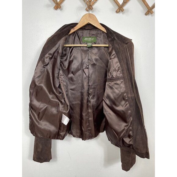 Eddie Bauer Suede Jacket In Brown Size Large - Picture 4 of 9